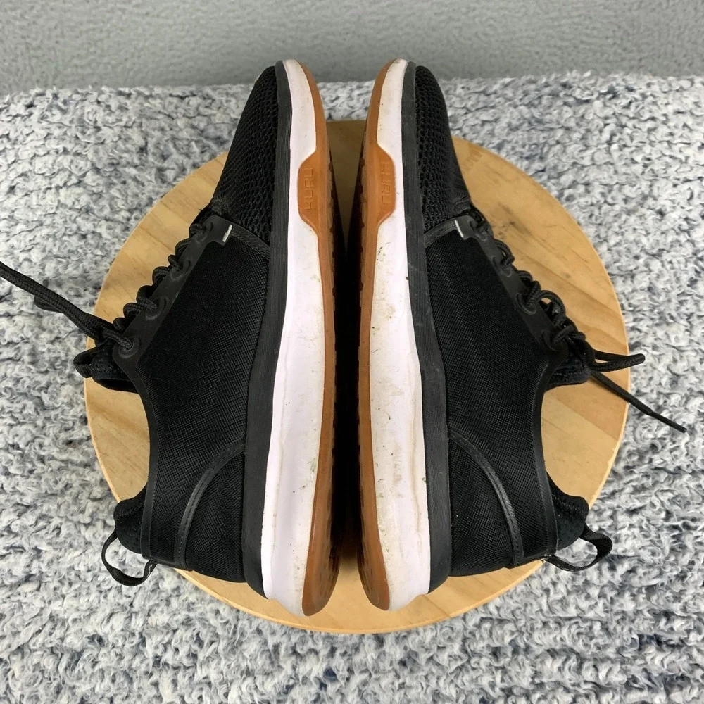 Kuru Atom Sneakers Women's 8 Black/White/Gum Mesh Athletic Running Walking Shoes
